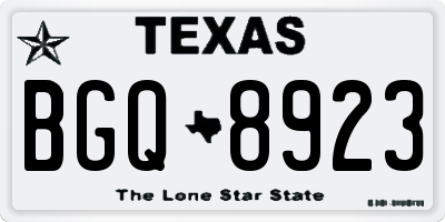 TX license plate BGQ8923