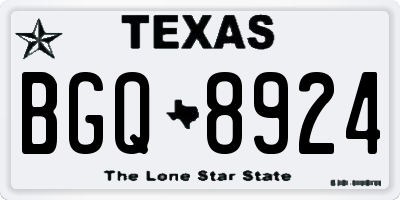 TX license plate BGQ8924