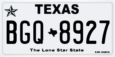 TX license plate BGQ8927