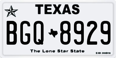 TX license plate BGQ8929