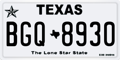 TX license plate BGQ8930