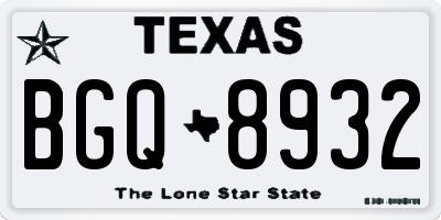TX license plate BGQ8932