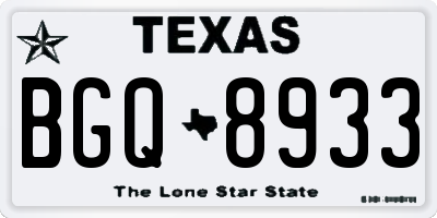 TX license plate BGQ8933
