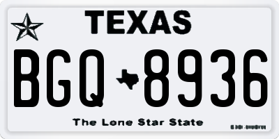 TX license plate BGQ8936