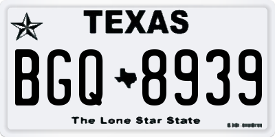 TX license plate BGQ8939