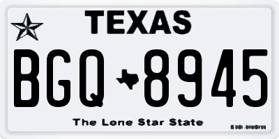 TX license plate BGQ8945