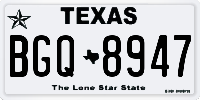 TX license plate BGQ8947