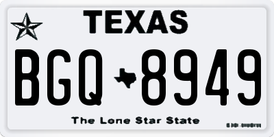 TX license plate BGQ8949