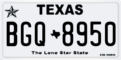 TX license plate BGQ8950