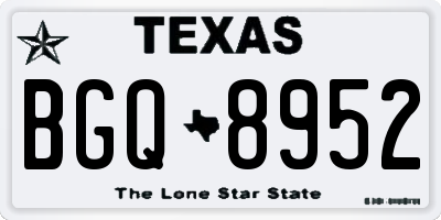 TX license plate BGQ8952