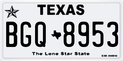 TX license plate BGQ8953
