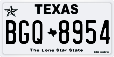 TX license plate BGQ8954