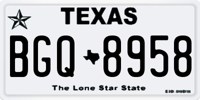 TX license plate BGQ8958