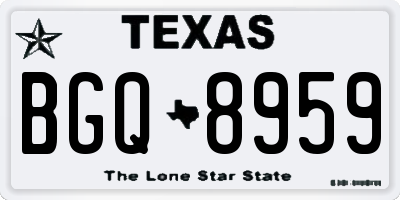 TX license plate BGQ8959