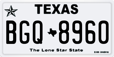 TX license plate BGQ8960