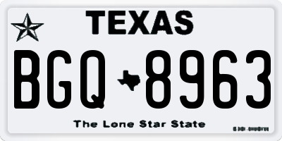 TX license plate BGQ8963