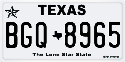 TX license plate BGQ8965