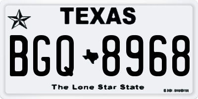 TX license plate BGQ8968