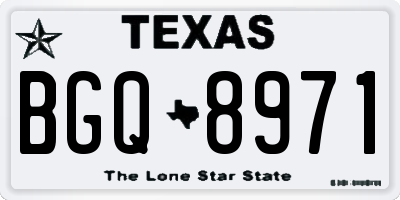 TX license plate BGQ8971