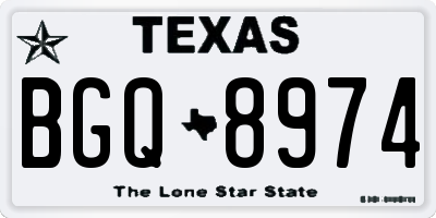 TX license plate BGQ8974