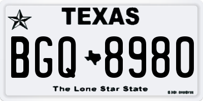 TX license plate BGQ8980