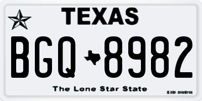 TX license plate BGQ8982