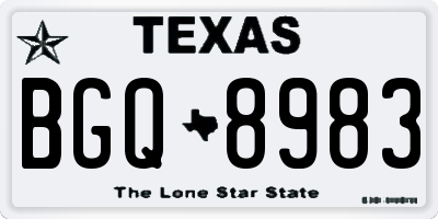 TX license plate BGQ8983