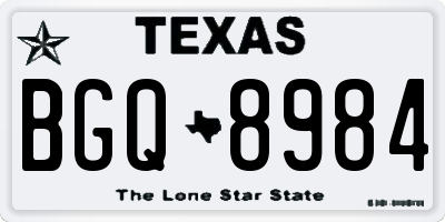 TX license plate BGQ8984