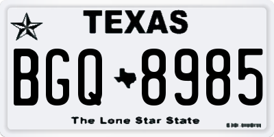 TX license plate BGQ8985