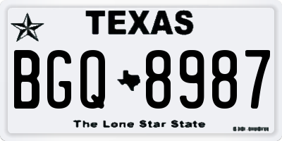 TX license plate BGQ8987