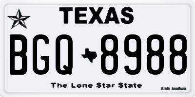 TX license plate BGQ8988