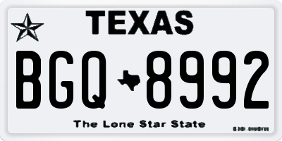 TX license plate BGQ8992
