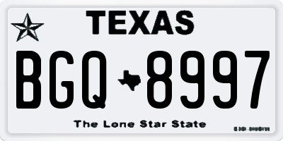 TX license plate BGQ8997