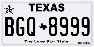 TX license plate BGQ8999