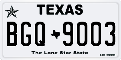 TX license plate BGQ9003