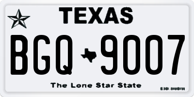 TX license plate BGQ9007