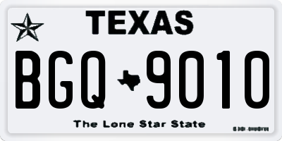 TX license plate BGQ9010