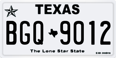 TX license plate BGQ9012