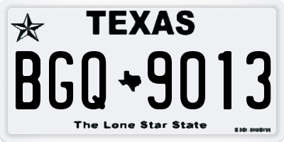 TX license plate BGQ9013