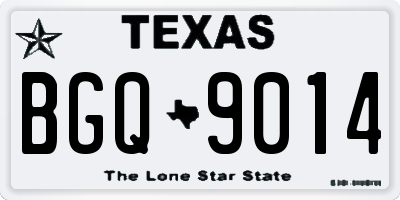 TX license plate BGQ9014