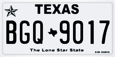 TX license plate BGQ9017