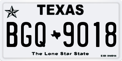 TX license plate BGQ9018