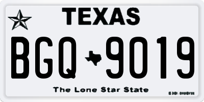 TX license plate BGQ9019