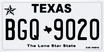 TX license plate BGQ9020