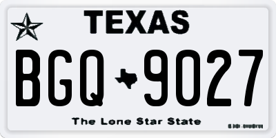 TX license plate BGQ9027