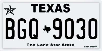 TX license plate BGQ9030