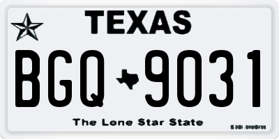 TX license plate BGQ9031