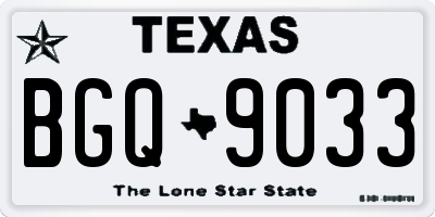TX license plate BGQ9033