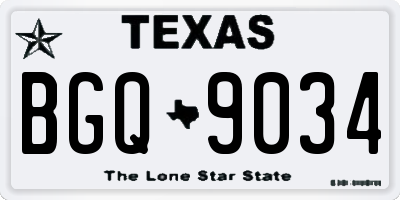 TX license plate BGQ9034