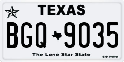 TX license plate BGQ9035